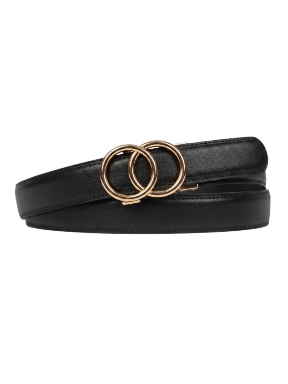 Bella Modern Belt- Black w/ Gold Buckle
